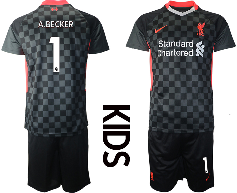 Youth 2020-2021 club Liverpool away #1 black Soccer Jerseys